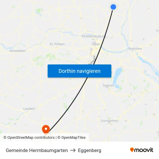 Gemeinde Herrnbaumgarten to Eggenberg map