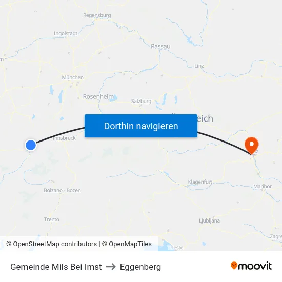 Gemeinde Mils Bei Imst to Eggenberg map