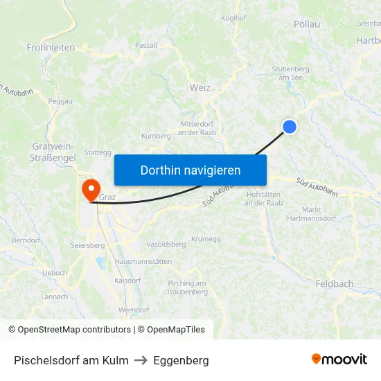 Pischelsdorf am Kulm to Eggenberg map
