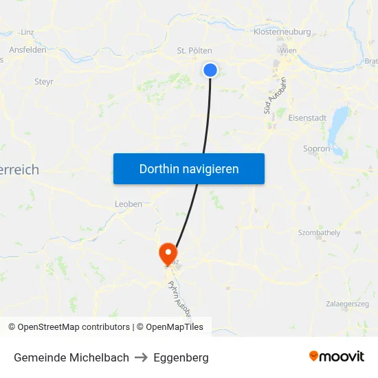 Gemeinde Michelbach to Eggenberg map