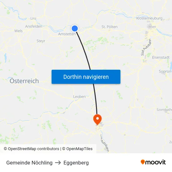 Gemeinde Nöchling to Eggenberg map