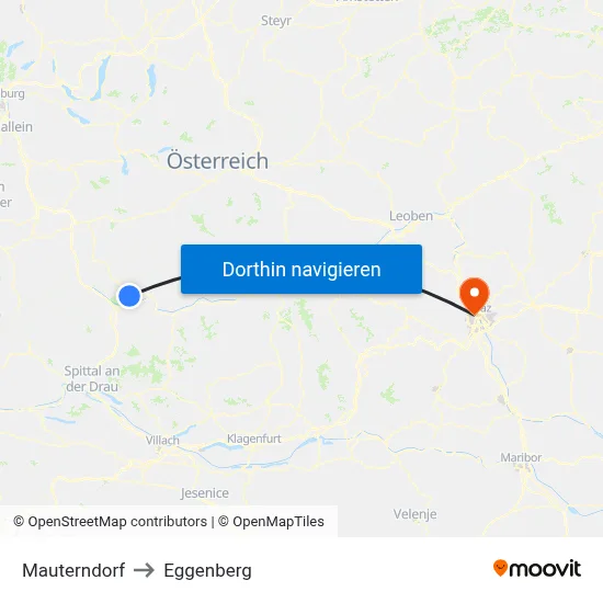 Mauterndorf to Eggenberg map