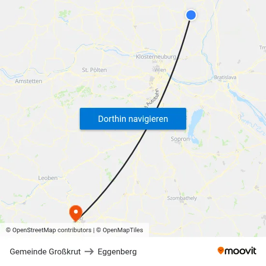 Gemeinde Großkrut to Eggenberg map