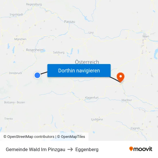 Gemeinde Wald Im Pinzgau to Eggenberg map