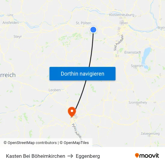 Kasten Bei Böheimkirchen to Eggenberg map