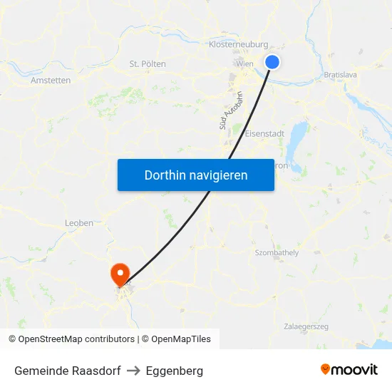 Gemeinde Raasdorf to Eggenberg map
