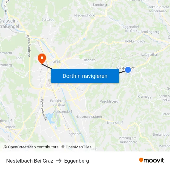 Nestelbach Bei Graz to Eggenberg map