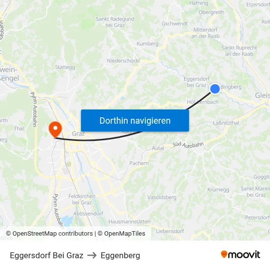Eggersdorf Bei Graz to Eggenberg map