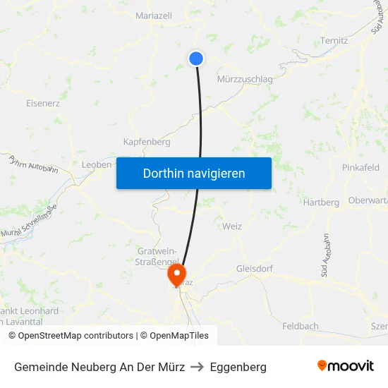 Gemeinde Neuberg An Der Mürz to Eggenberg map