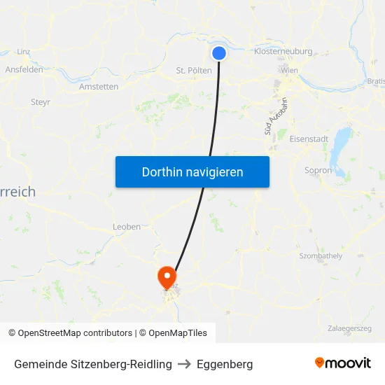 Gemeinde Sitzenberg-Reidling to Eggenberg map