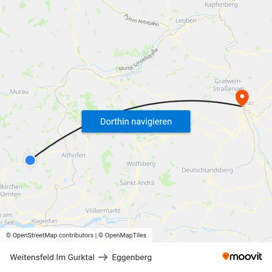 Weitensfeld Im Gurktal to Eggenberg map