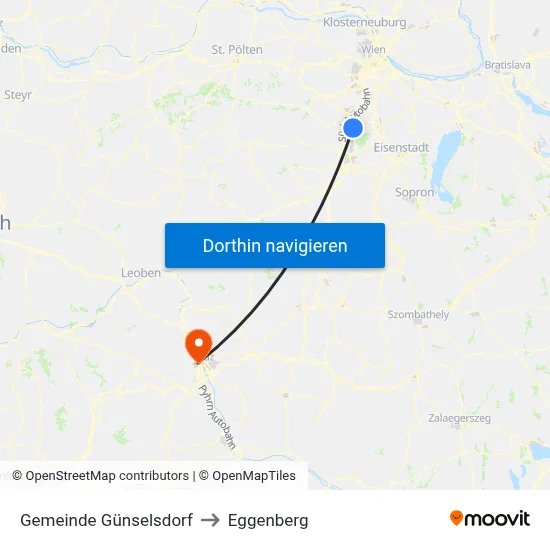 Gemeinde Günselsdorf to Eggenberg map