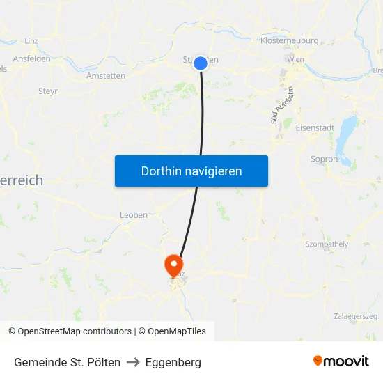 Gemeinde St. Pölten to Eggenberg map