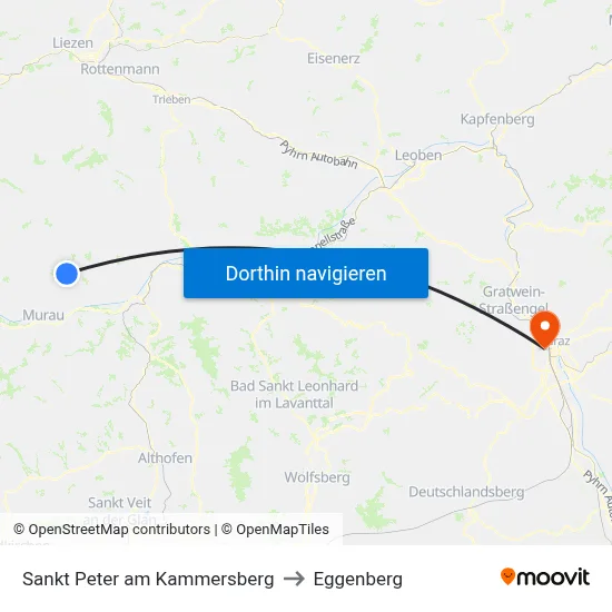 Sankt Peter am Kammersberg to Eggenberg map