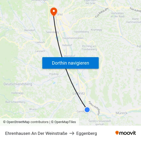 Ehrenhausen An Der Weinstraße to Eggenberg map