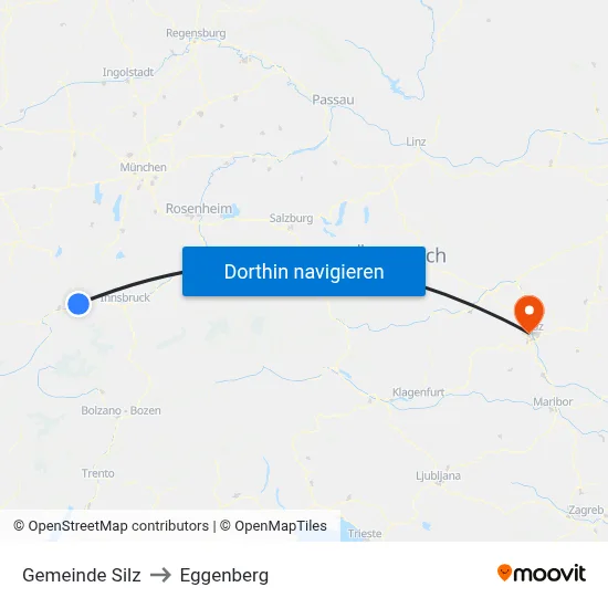 Gemeinde Silz to Eggenberg map
