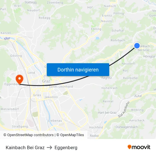 Kainbach Bei Graz to Eggenberg map
