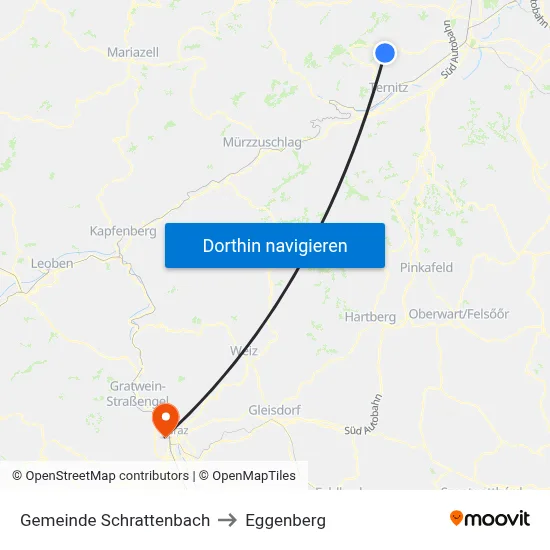 Gemeinde Schrattenbach to Eggenberg map