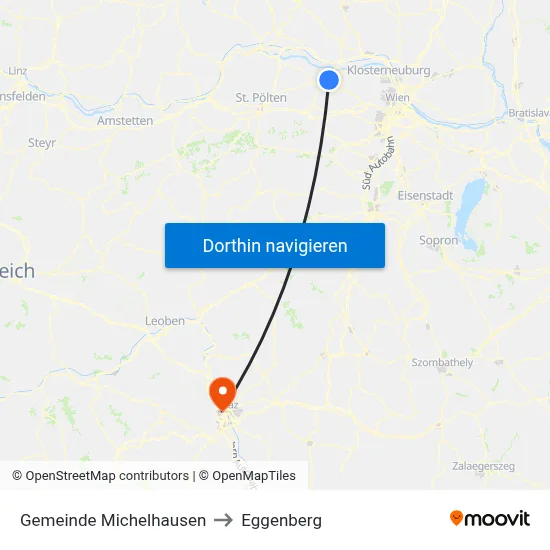Gemeinde Michelhausen to Eggenberg map