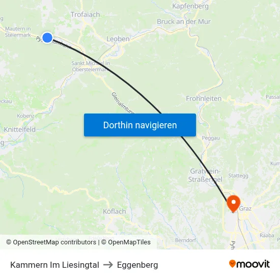 Kammern Im Liesingtal to Eggenberg map