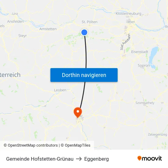 Gemeinde Hofstetten-Grünau to Eggenberg map