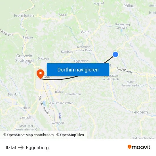 Ilztal to Eggenberg map