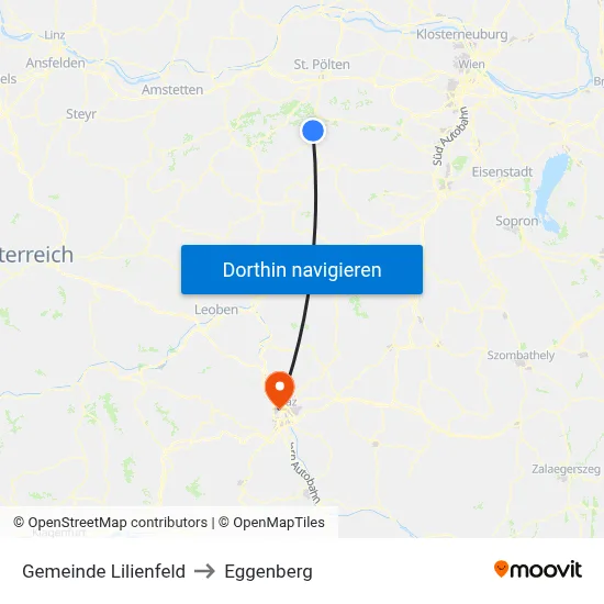 Gemeinde Lilienfeld to Eggenberg map