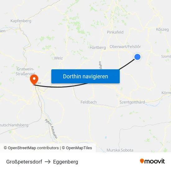 Großpetersdorf to Eggenberg map