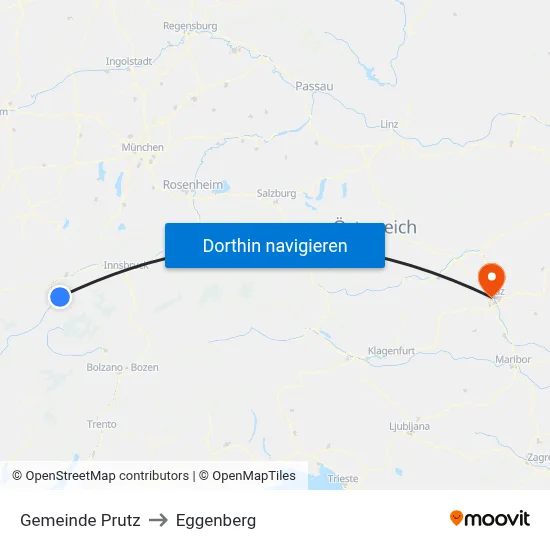 Gemeinde Prutz to Eggenberg map