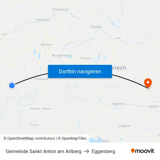 Gemeinde Sankt Anton am Arlberg to Eggenberg map