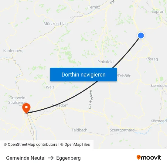 Gemeinde Neutal to Eggenberg map
