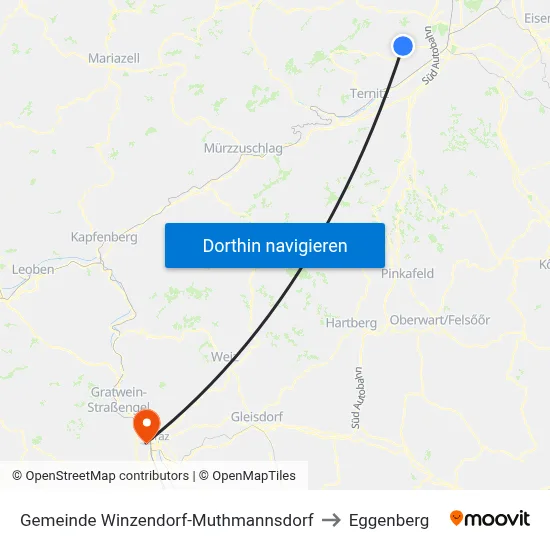 Gemeinde Winzendorf-Muthmannsdorf to Eggenberg map