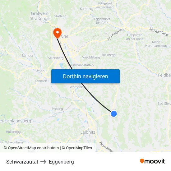 Schwarzautal to Eggenberg map
