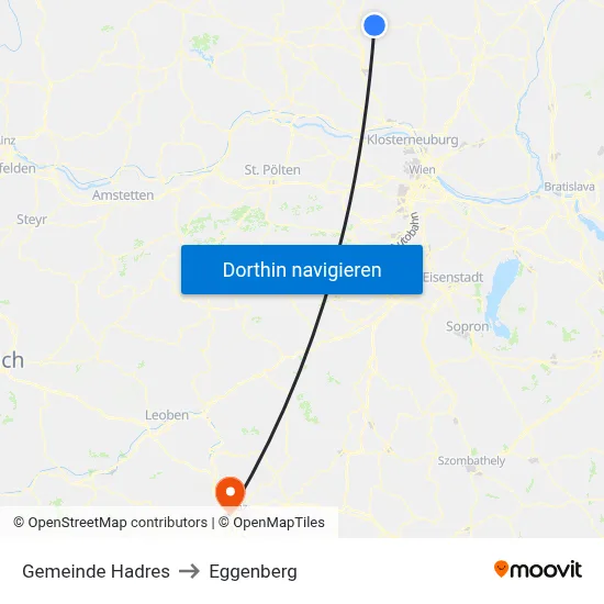 Gemeinde Hadres to Eggenberg map