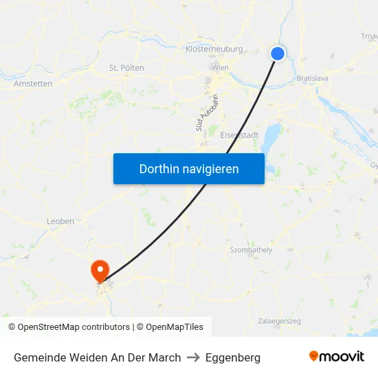 Gemeinde Weiden An Der March to Eggenberg map