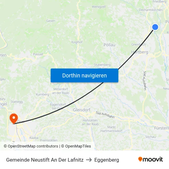 Gemeinde Neustift An Der Lafnitz to Eggenberg map