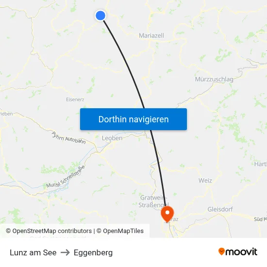 Lunz am See to Eggenberg map