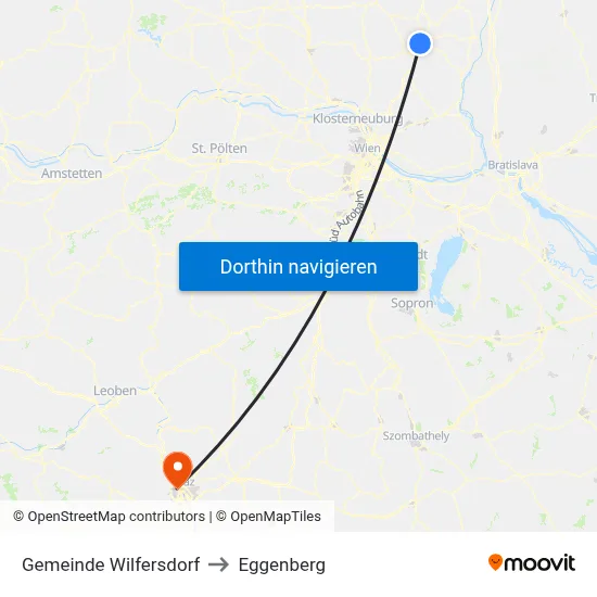 Gemeinde Wilfersdorf to Eggenberg map