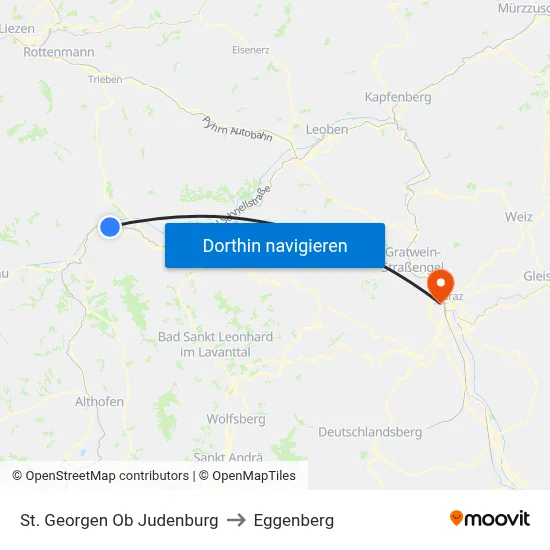 St. Georgen Ob Judenburg to Eggenberg map