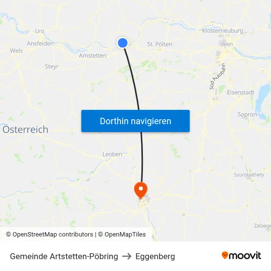 Gemeinde Artstetten-Pöbring to Eggenberg map