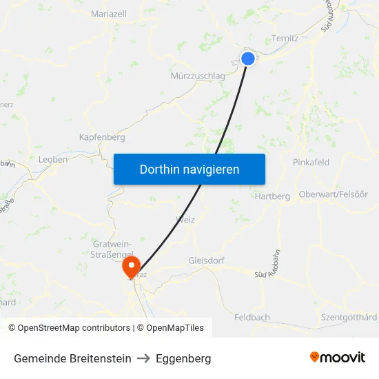 Gemeinde Breitenstein to Eggenberg map