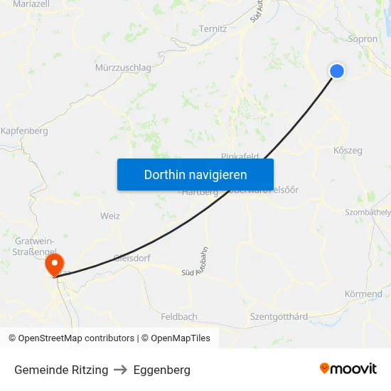 Gemeinde Ritzing to Eggenberg map