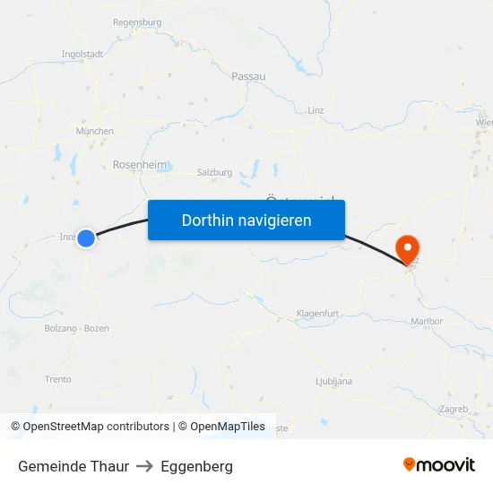 Gemeinde Thaur to Eggenberg map