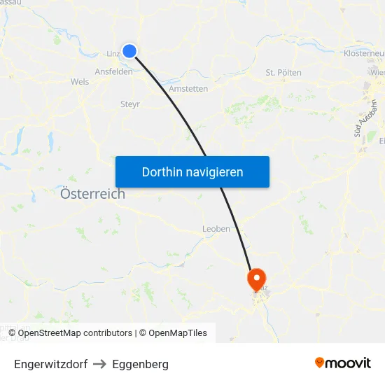 Engerwitzdorf to Eggenberg map