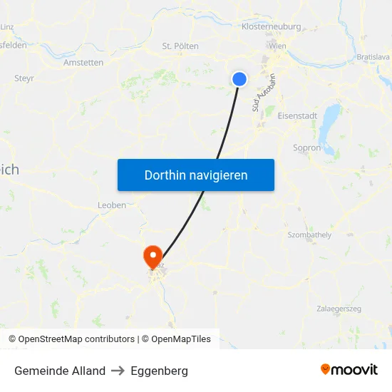 Gemeinde Alland to Eggenberg map