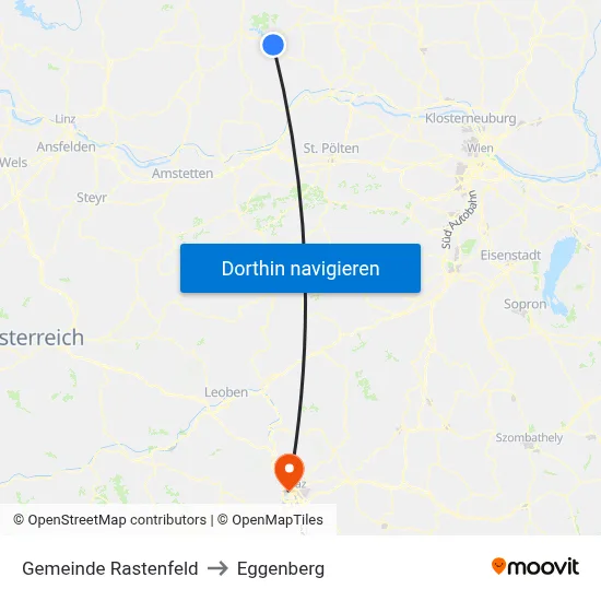 Gemeinde Rastenfeld to Eggenberg map