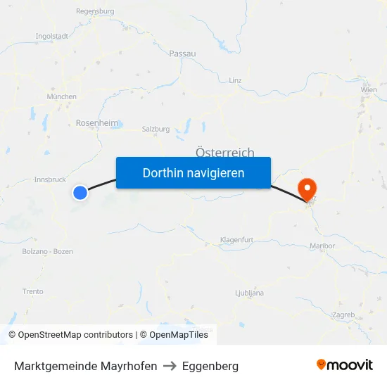 Marktgemeinde Mayrhofen to Eggenberg map