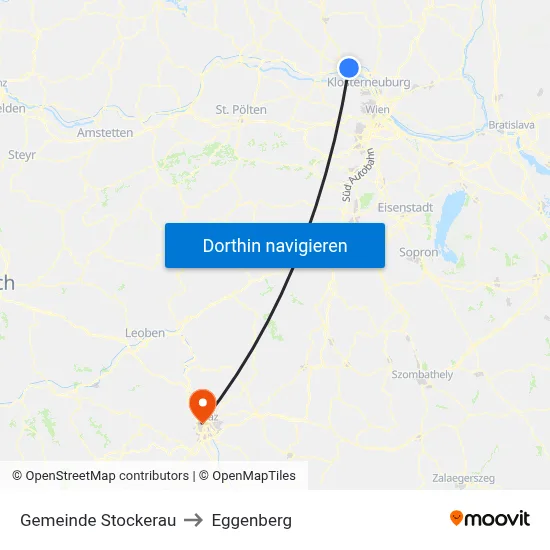 Gemeinde Stockerau to Eggenberg map