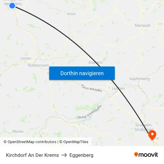 Kirchdorf An Der Krems to Eggenberg map