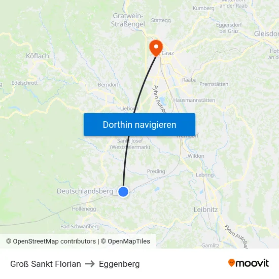 Groß Sankt Florian to Eggenberg map
